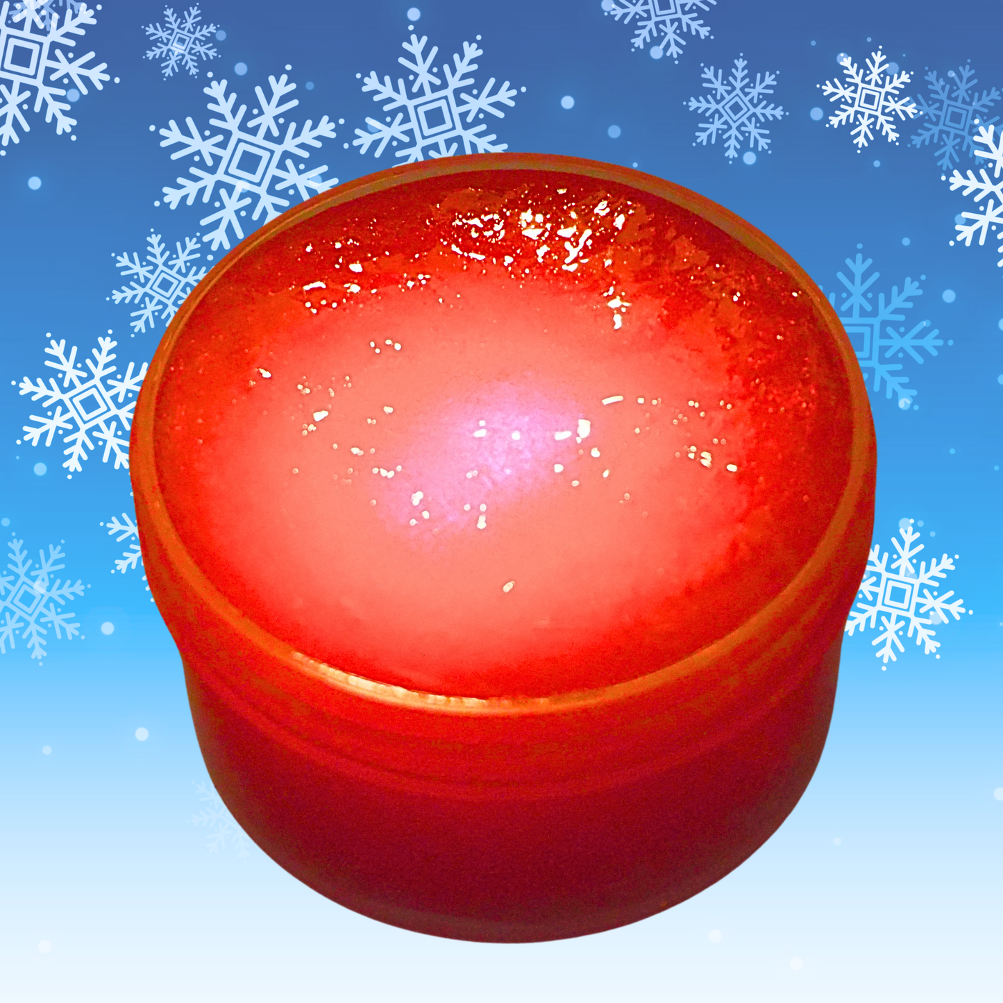 Rudolph's Nose coated pigmented clear slime w/ LED light ball