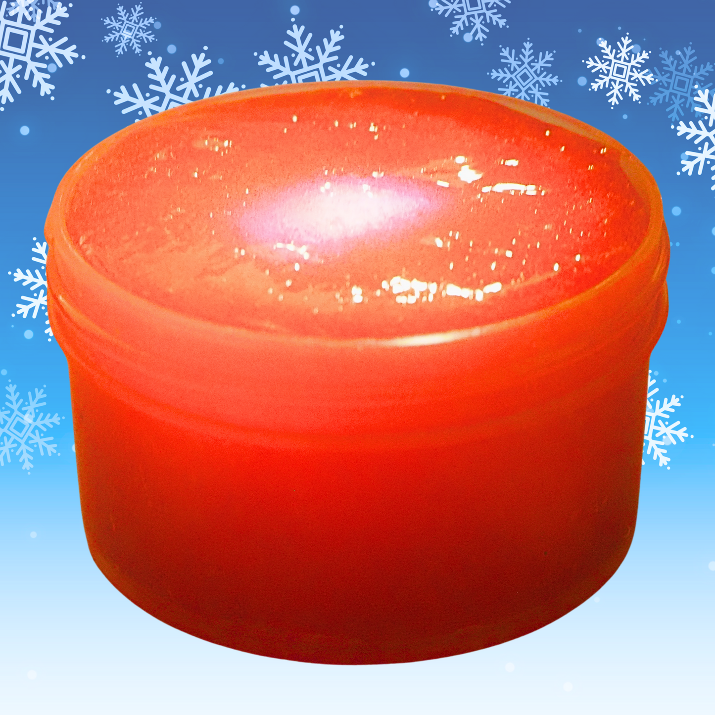 Rudolph's Nose coated pigmented clear slime w/ LED light ball