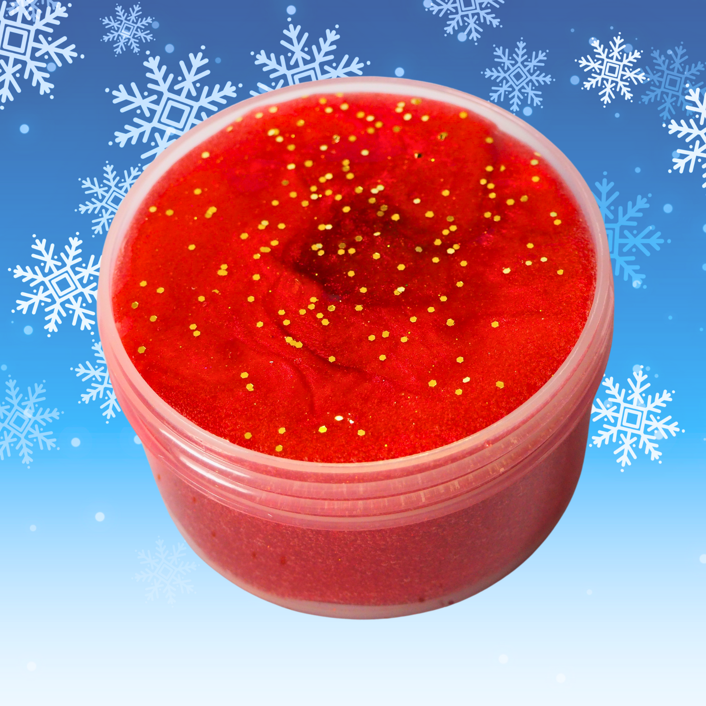 Rudolph's Nose coated pigmented clear slime w/ LED light ball