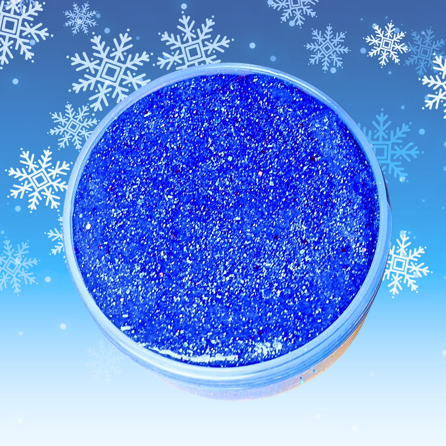 Holiday Blues semi coated packed sand glitter bomb slime