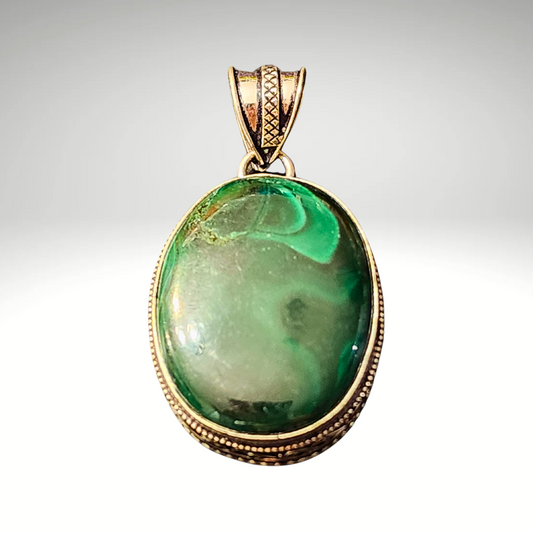 Sterling Silver Malachite Pendant